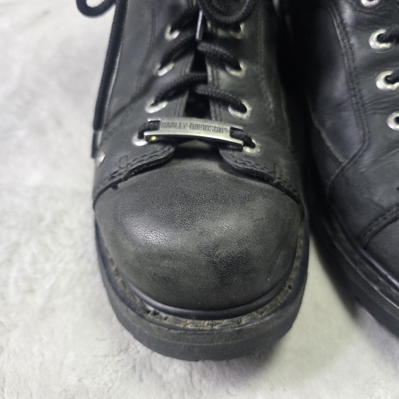Harley-Davidson Boots Abercorn Sz 11W Leather Biker Motorcycle Side Zipper Black main image 7